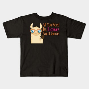 All You Need Is Love And Llamas Kids T-Shirt